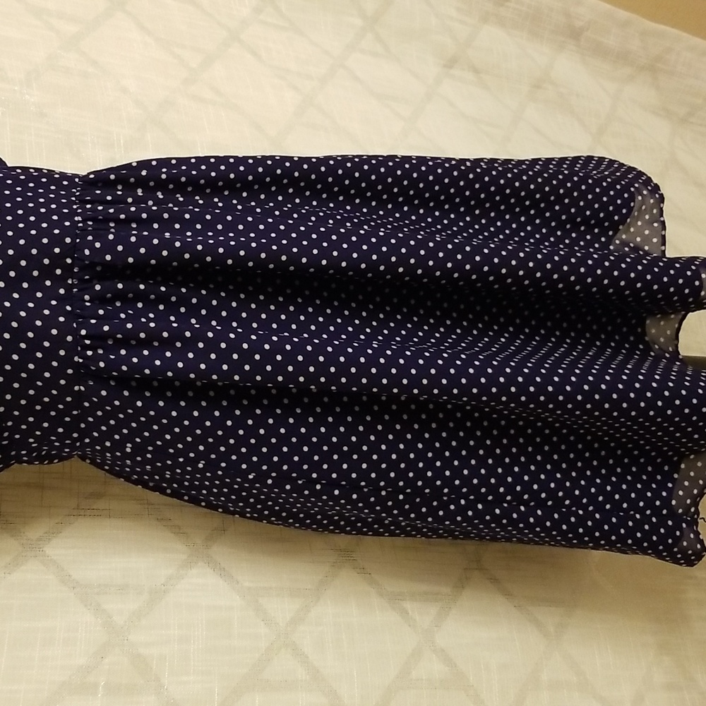 Gap Dress Womens Size 8 Blue White Sleeveless Polka Dot Preppy Summer - Picture 6 of 13